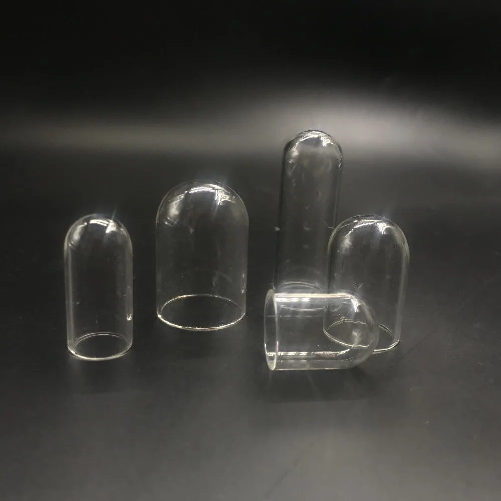 8pcs/lot Clear tube glass cover globe bubble cover dome tube jars glass message bottle vial pendant necklace diy decor accessory