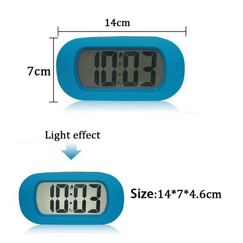 ЖК-цифровой будильник с будильником и функцией повтора погоды, Ночной светильник, регулируемый будильник, мисический звук, подсветка дисплея - Цвет: 3