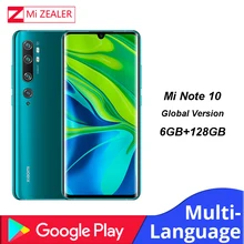 Глобальная версия Xiaomi Mi Note 10 смартфон 6 ГБ ОЗУ+ 128 Гб ПЗУ 5260 МП пента камера мАч аккумулятор Snapdragon730G мобильный телефон