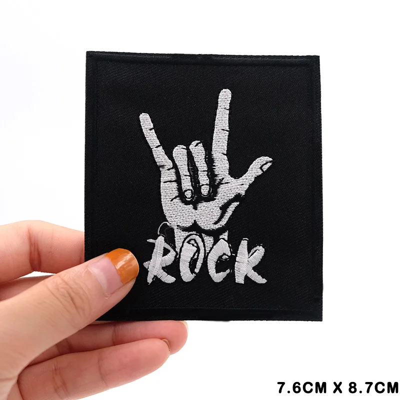 Black Rock тяжелый металл футболка в стиле «хип-хоп» патчи для одежды в стиле «панк» вышитые нашивки гладить на нашивки аппликационная наклейка на куртке