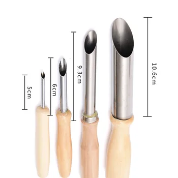 

4pcs Round Stainless Steel Assorted DIY Sculpting Tool Sculpture Hole Cutter Set Clay Drilling Varied Size Pottery Ceramic