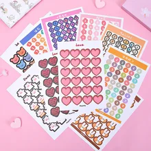 

10 Pcs Stationery Sticker Cute Essential Kawaii Planners Diaries Journals Books DIY Accessories for Gifts Office School Supplies