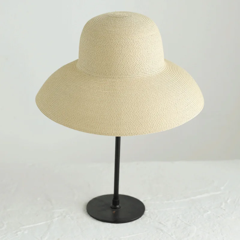 High Quality Summer Hat New Female Sun Hat Folding Beach Hat Outing Sun Protection Hepburn Wind Sun Hat Straw Hat Outdoor Hat