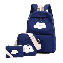 Корейский стиль холщовый рюкзак для младшей школы женские облака кампуса с милым принтом школьный рюкзак для школьников начальной школы Burde