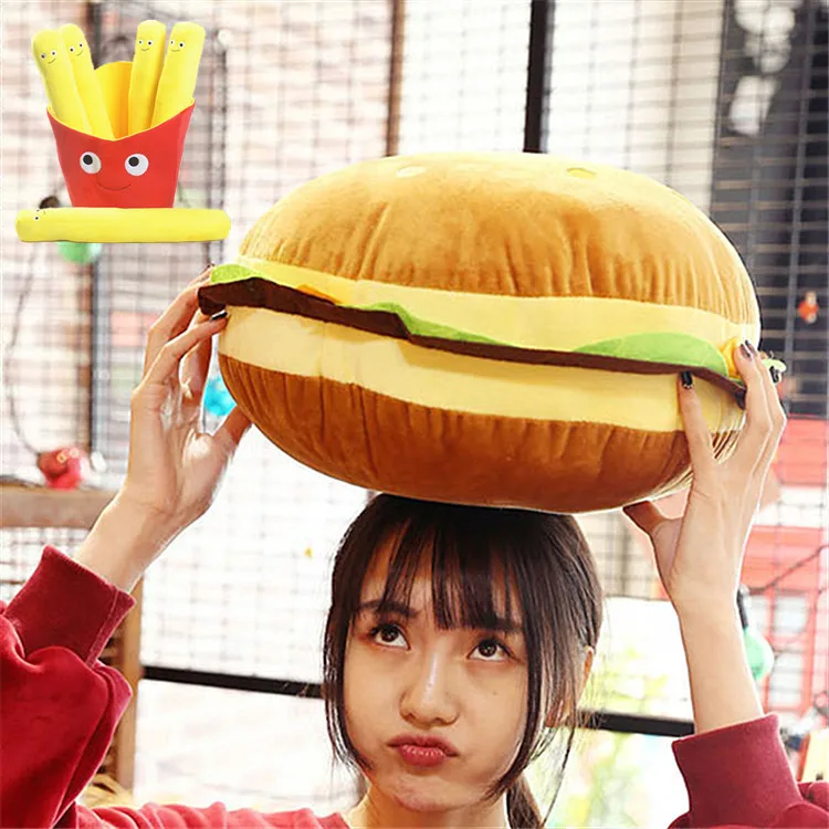 New creative burger plush toy soft padded plush cushion pillow cute hamburger pillow boy girl birthday gift 30/50 cm WJ292