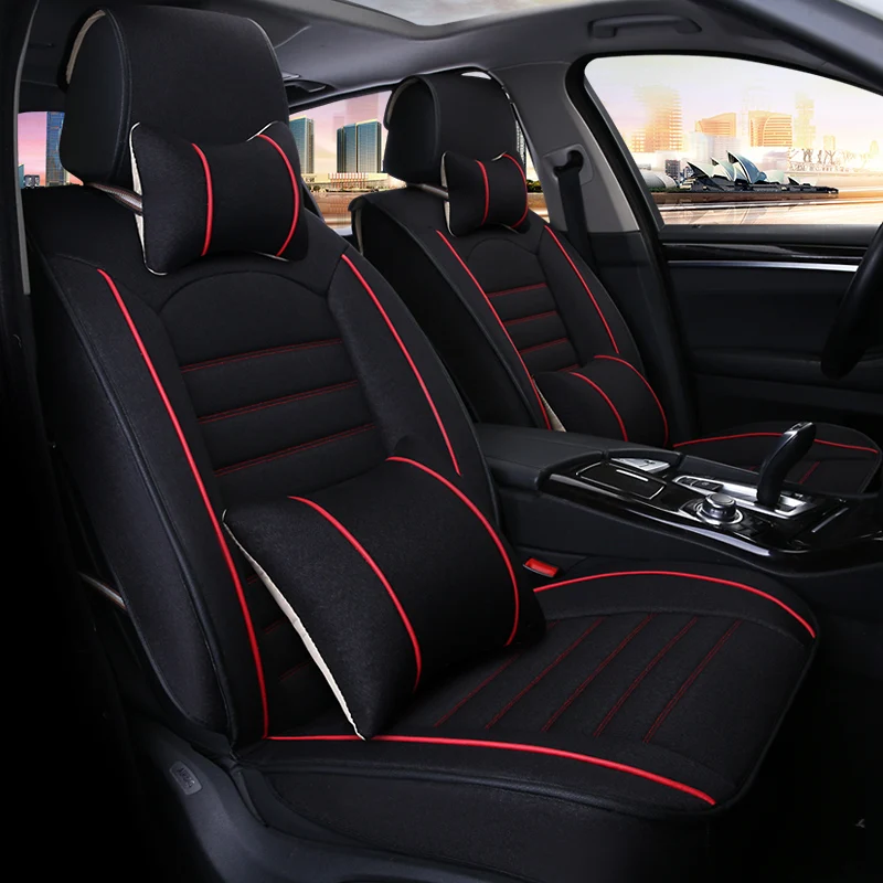 Full Coverage flax fiber car seat cover auto seats covers for ssangyong actyon korando kyron rexton