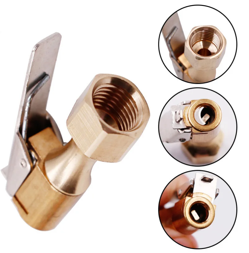Valve Adapter Car Air Pump Thread Nozzle Adapter 8MM Tyre Wheel Tire Air Chuck Inflator Pump Valve Clip Clamp Connector Adapter
