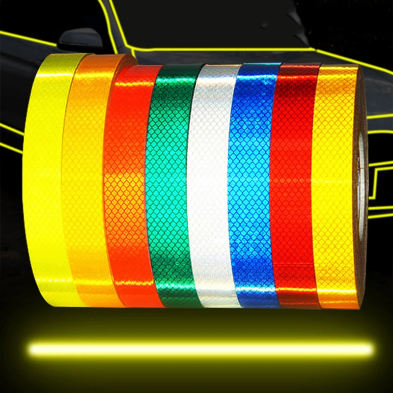 100cmx5cm Reflective Warning Tape Sticker Car Motorcycle Warning Light