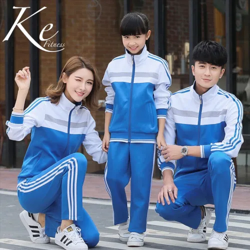 KE/ спортивный комплект для пары, большие размеры X, L, M, XL 2XL 3XL 4XL 5XL, семейный осенний спортивный костюм для мужчин и женщин, зимняя спортивная одежда - Цвет: Mujer nina azul
