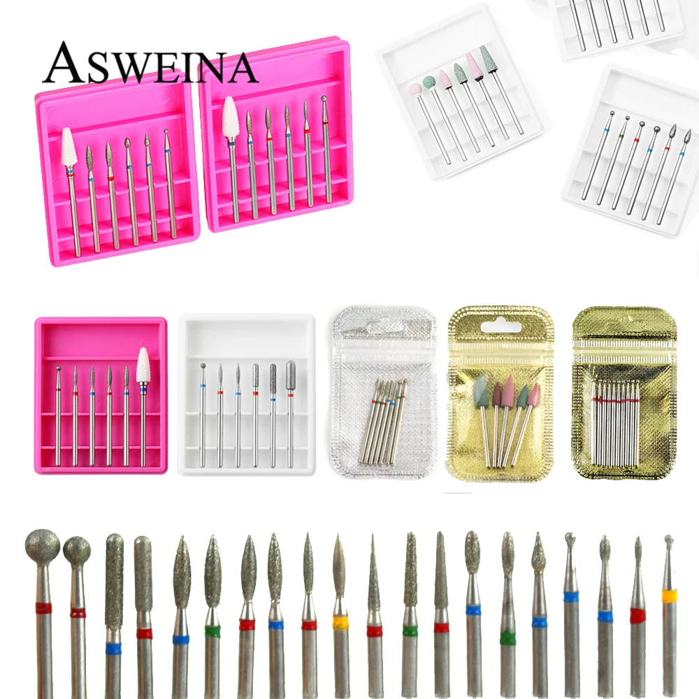 

Набор керамических фрез для маникюра, электрические фрезы алмазные для маникюра, инструменты для нейл-арта, 30 шт./7 шт.