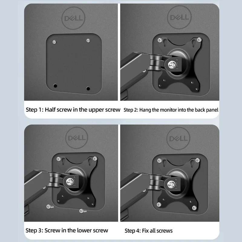 1pc Bras De Moniteur LED LCD Simple, Double, Triple Ou Quadruple, Ressort À  Gaz / Pince En C / Support De Moniteur Autonome, Convient Aux Écrans  D'ordinateur De 15 À 27 Pouces