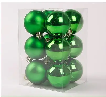 Новогоднее украшение Рождественская елка подвесное украшение Рождественские зеленые шары глянцевые матовые шары декоративные шары 12 см - Цвет: mix