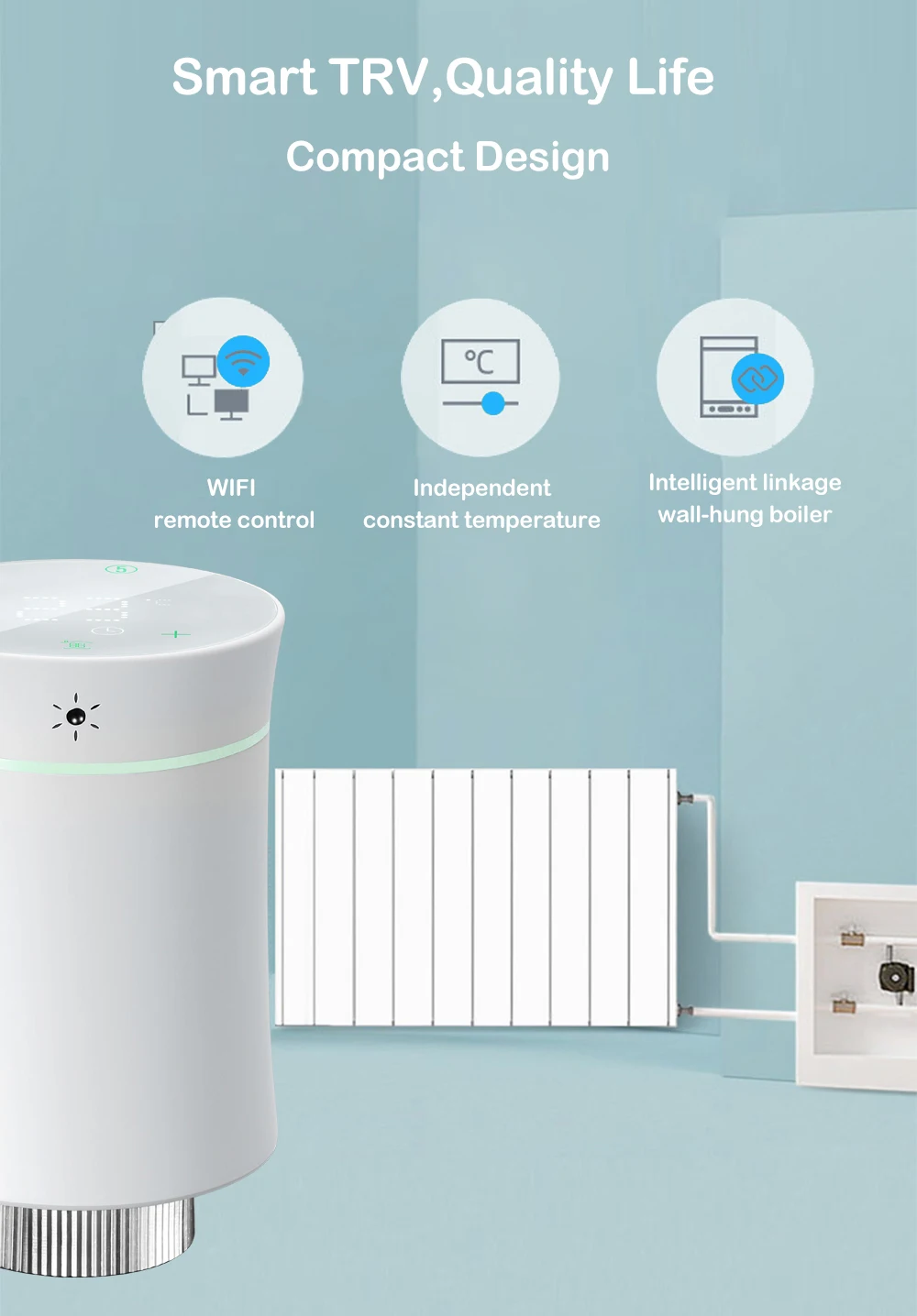 Tuya Smart ZigBee Radiator Actuator TRV Programmable Thermostatic Radiator Valve