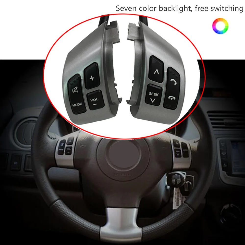 

7 color backlight, free switching Multifunction Steering Wheel Switch Button Audio Volume Switch For 2006-2013 Suzuki Swift SX4