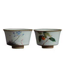 Керамическая чашка 100 мл керамическая чайная чашка ручной работы чайная чаша китайская чайная чашка для пуэр чайные чашки контейнер посуда для напитков чайная посуда ремесла Декор