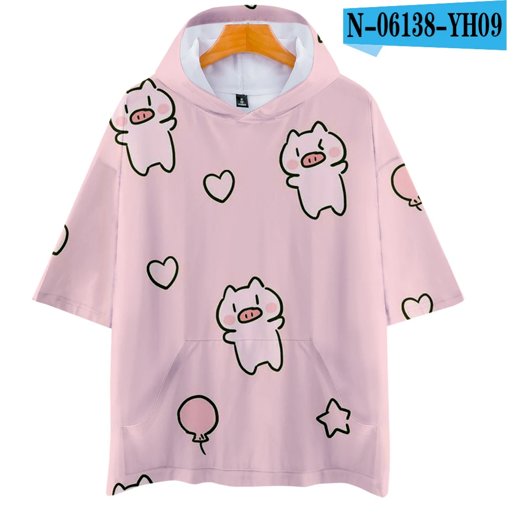 3D толстовки kawaii pig, новая модная летняя футболка классная и дышащая футболка с коротким рукавом для женщин - Цвет: C