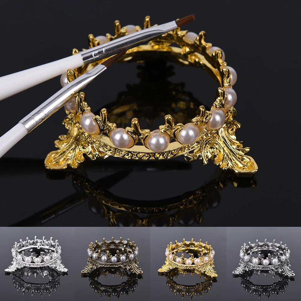 

1 Pcs Crown Shape Pen Holder Nail Art Brush Holder Set Pen Displayer Stand Tools For Nail Decorations
