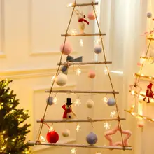 Деревянные настенные подвесные украшения для рождественской елки, ночник-светильник в скандинавском стиле, рождественские вечерние украшения