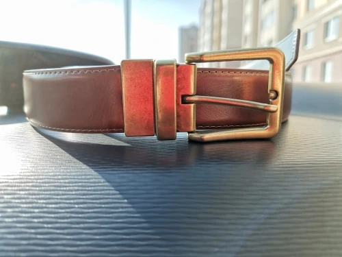 1Pcs Men's Leather Reversible Belts Casual Adjustable Antique Style Rotated Buckle Belt 2 In 1