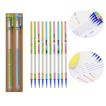 

2 + 10 / Set Of Transparent Neutral Flower Rod 0.5mm Rewritable Can Fill Magic Blue Ink Writing Tools Office Learning Stationery