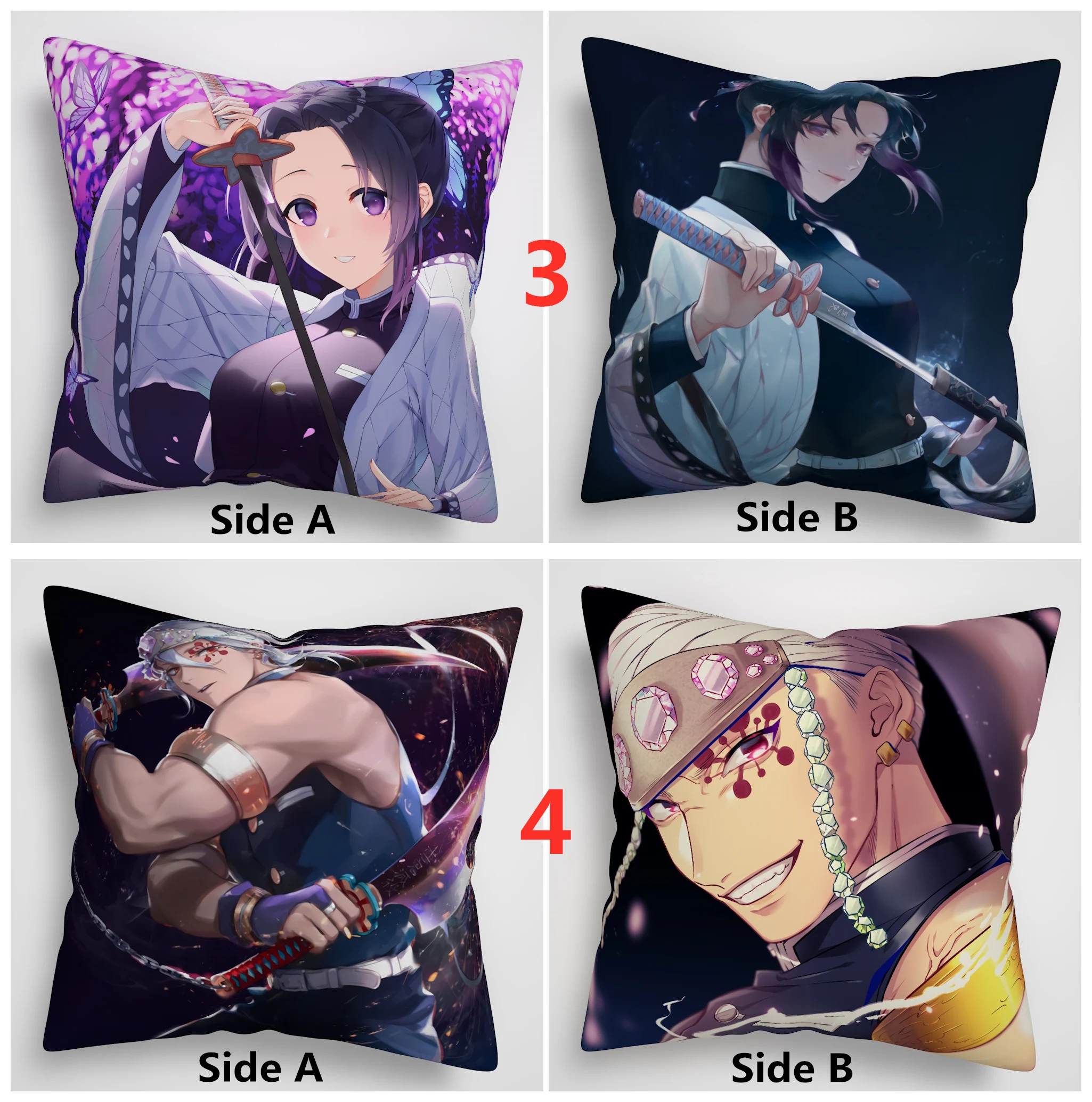 Demon Slayer Kimetsu no Yaiba аниме двусторонний чехол для подушки