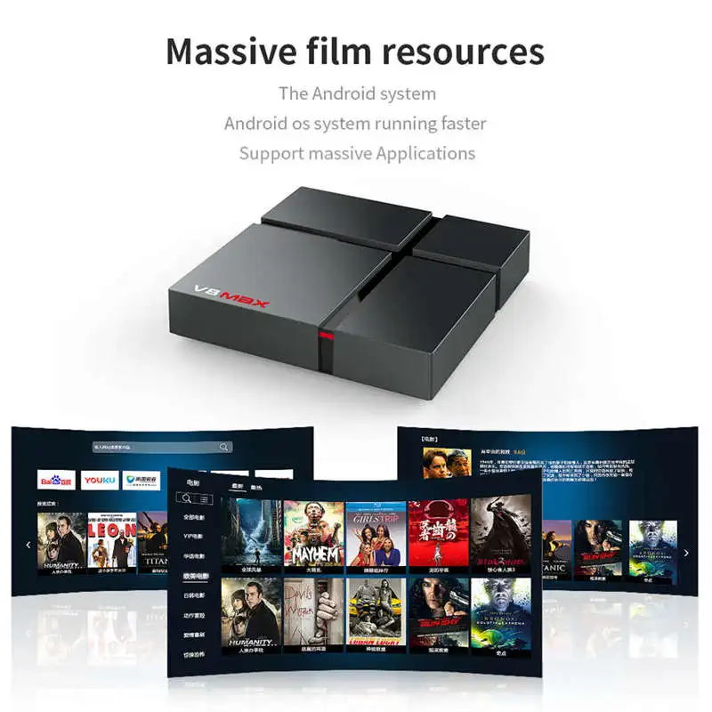 V8 Max Android 8.1 Smart Tv Box Amlogic S905X2 Lpddr4 Quad Core Dual Wifi Bt 2.4G/5G 4K Video Media Player For Netflix Youtube S