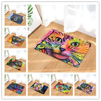 

1PC 40x60cm Color cat Home Bath Mat Non-slip Bathroom Carpet Soft Mat kitchen Toilet Floor Decor Christmas