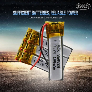 

10pcs 3.7V 60mAh 350829 Lithium Polymer Li-Po li ion Rechargeable Battery cells For Mp3 MP4 MP5 GPS bluetooth
