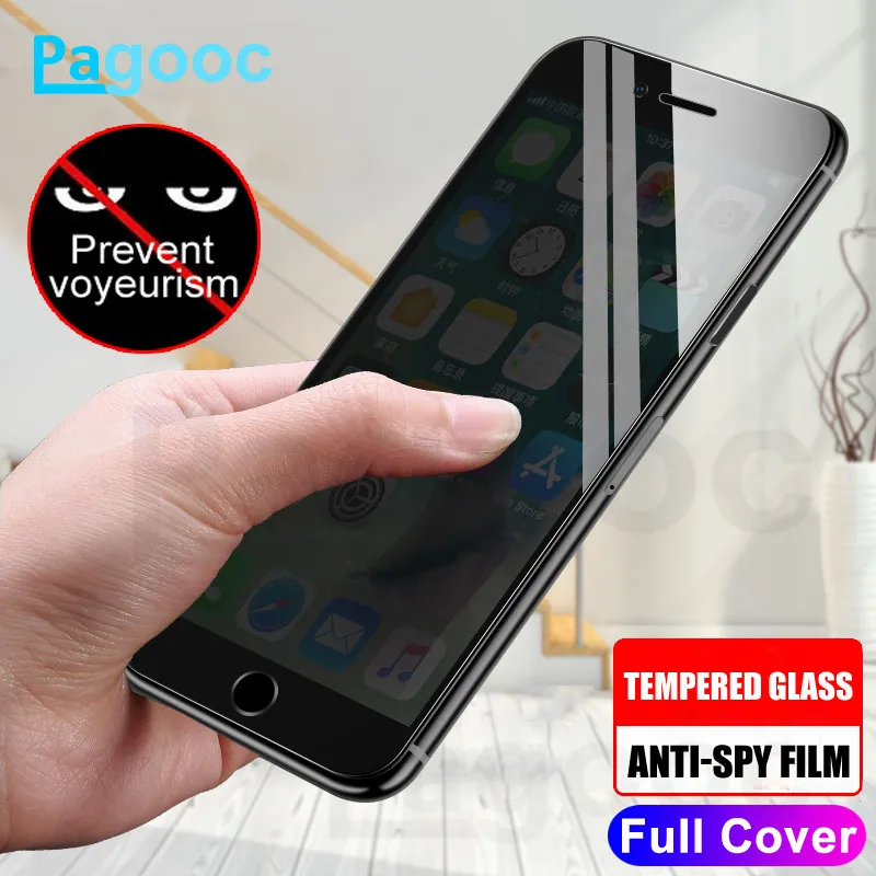 

Anti Spy Tempered Glass on the For iPhone 7 6 6S 8 Plus Screen Protector For iPhone X XR 11 Pro Xs Max Privacy Protective Film