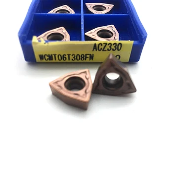 

10pcs WCMT06T308 FN ACZ 330 boring drill turning cnc lathe tools WCMT06T308FN ACZ330 insert for u drill