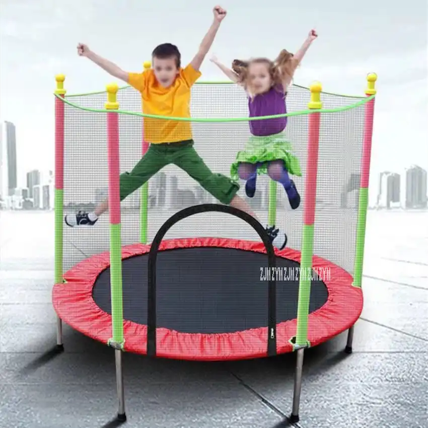 60 inch Round Kids Mini Trampoline Enclosure Net Pad Rebounder Outdoor