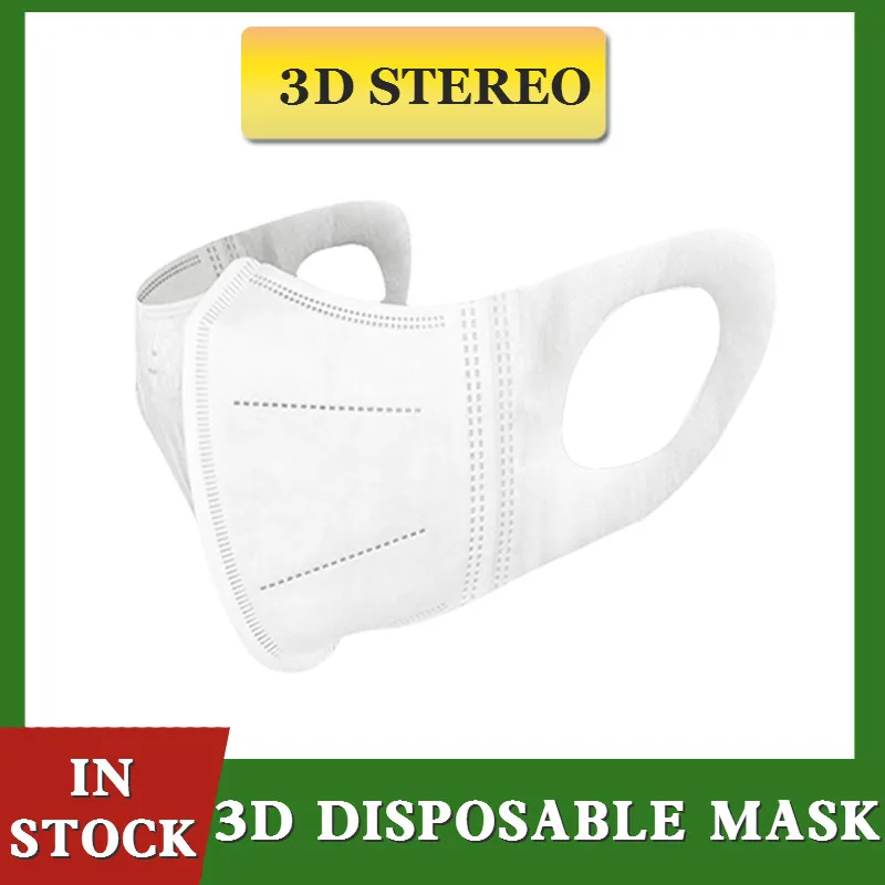 3D Stereo Disposable Face Mask 3-Layer Dust-Proof Breathable Protective Mouth Masks for Adult Children White Mascarilla | Красота и