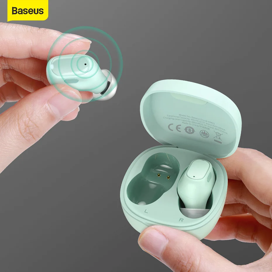 TWS Bluetooth Earphone Voice-Headset Noise-Reduction Baseus Wm01 Mini Ture True Wireless