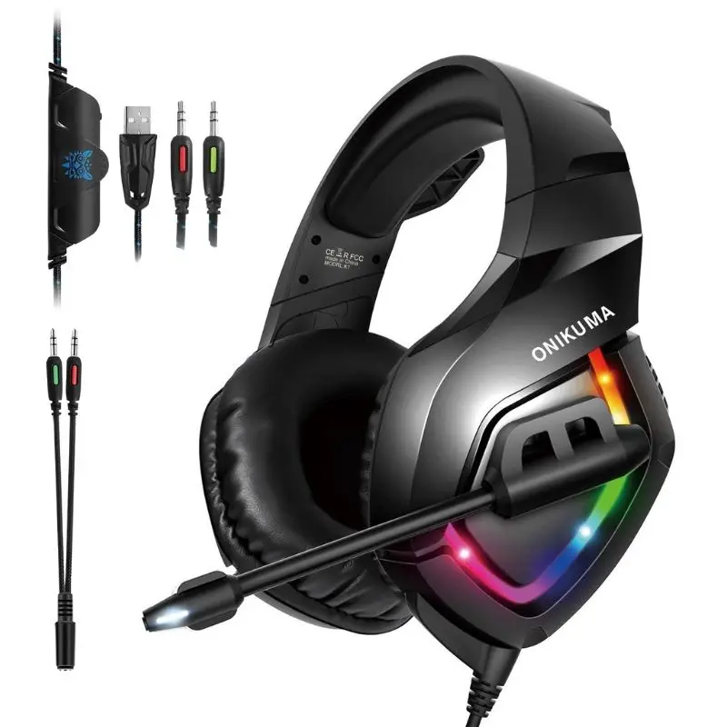 Auriculares Gamer Onikuma K1b Rgb Microfono Headset Pc Ps4