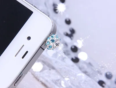 Горячая Распродажа Милая Пылезащитная заглушка 3,5 мм наушники гаджеты заглушки для Iphone 6 5S для samsung S7 xiaomi универсальные кнопочные телефоны - Цвет: Синий