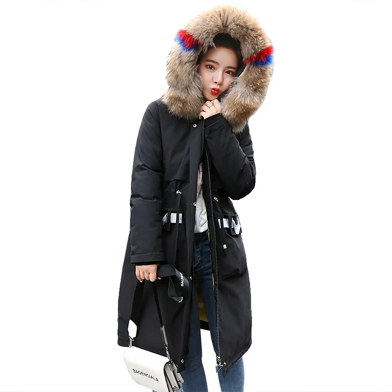 

Korean-style Students Solid Color Coat Pocket Women's Mid-length Winter Slim Fit Waist Hugging Large Size Small Cotton-Padded Ja