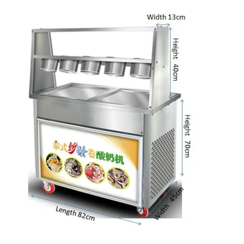 

New Commercial Ice Cream Roll Machine Deep 1800W Thailand Fry Ice Cream Roll Machine Rolled Fried Ice Cream Machine