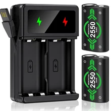 

New NEW ML1 2x2550mAh Rechargeable Battery Pack + USB Charger For Controle Xbox One / Xbox One S/X/Xbox Series S/X/ Elite