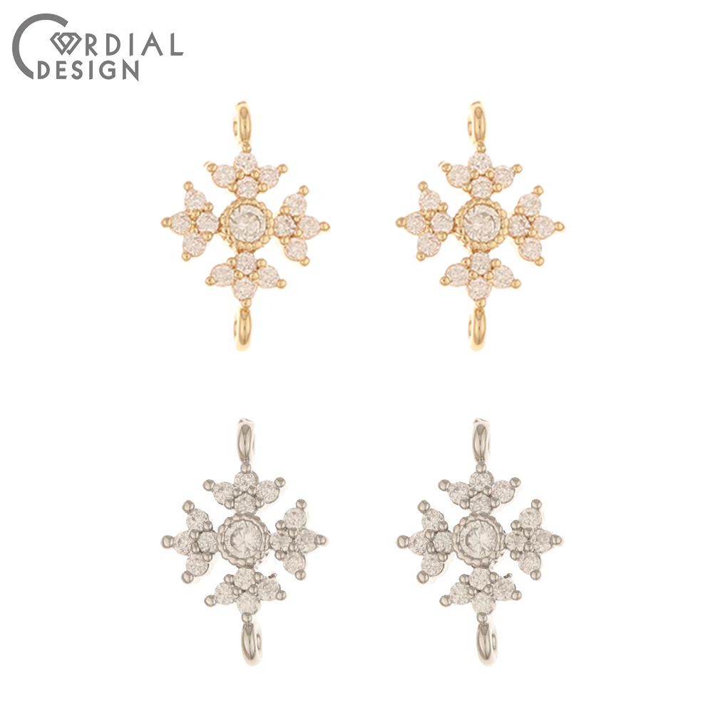 Cordial Design 50Pcs 11*16MM Jewelry Accessories/Connector/DIY Making/Hand Made/Flower Shape/Jewelry Findings & Components - cordial