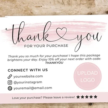 

Personalize Logo Business Name Card,Thank You Card , Thank You For Shopping, Custom Text Social Medial Card