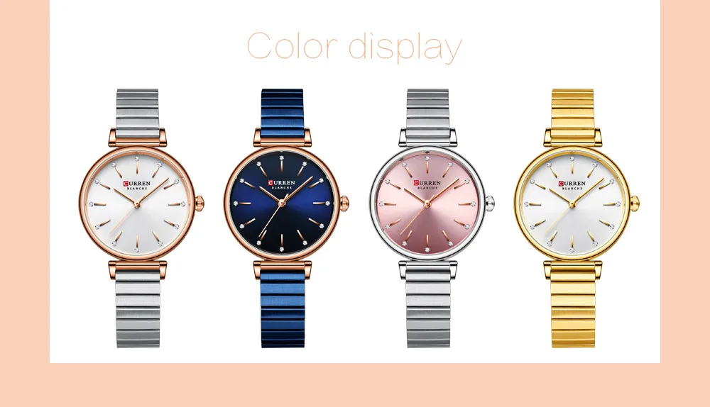 CURREN Women Watch Top Brand Luxury Gold Female Waterproof Clock Silver Stainless Steel Bracelet Simple Ladies Wristwatch 9081 5