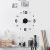 3D Large Wall Clock Sticker Acrylic Silent Digital Big DIY Self adhesive Wall Clock Modern Design for  Room Home Office Decor ► Photo 3/6