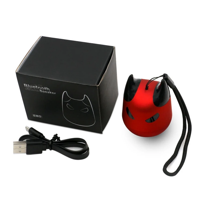 Портативный Bluetooth динамик с микрофоном телефон Поддержка селфи Мультфильм Маленький Дьявол голосовые подсказки Sub НЧ-динамик пыли