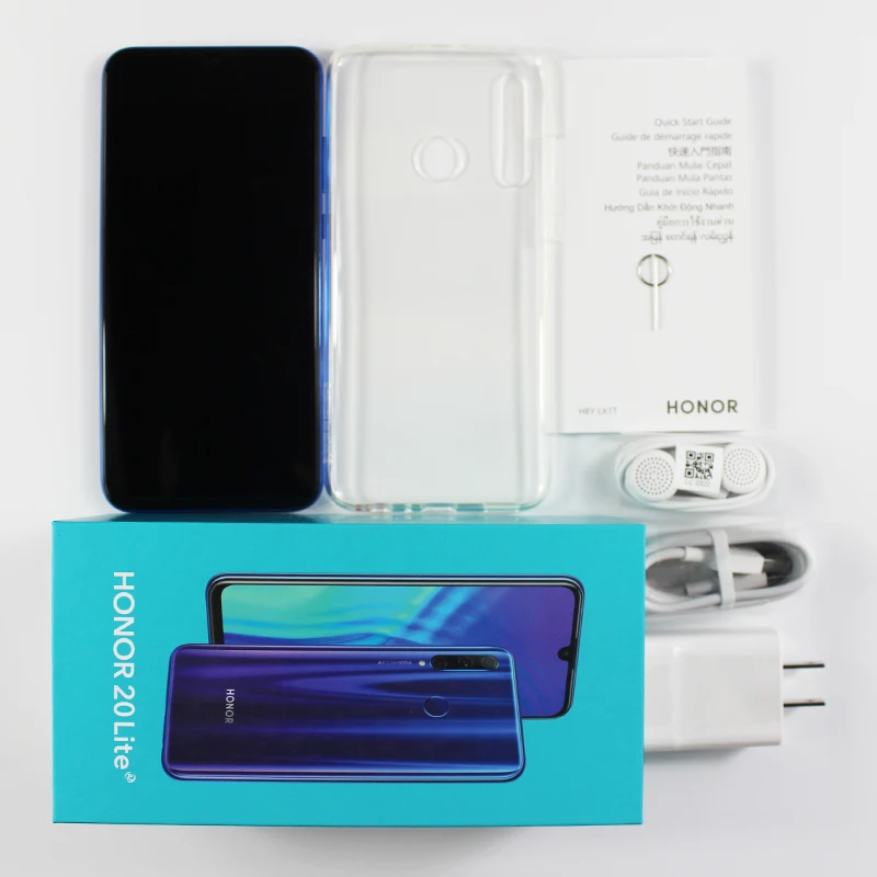 Мобильный телефон Honor 20 Lite глобальная версия 4 ГБ 128 фронтальная камера 32 Мп