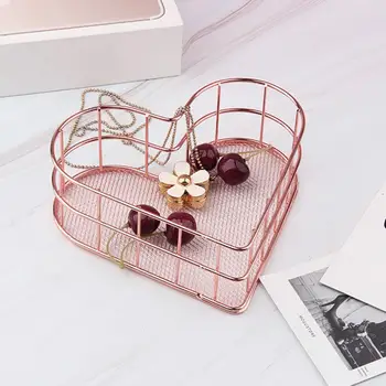 

Heart Shape Fashionable Domestic Multifunctional Storage Box Storage Basket Iron Basket Holder Lattice