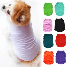Puppy Cotton Vest Dog Summer Clothes Small Pet Basic T-Shirt Apparel Solid Color Simple