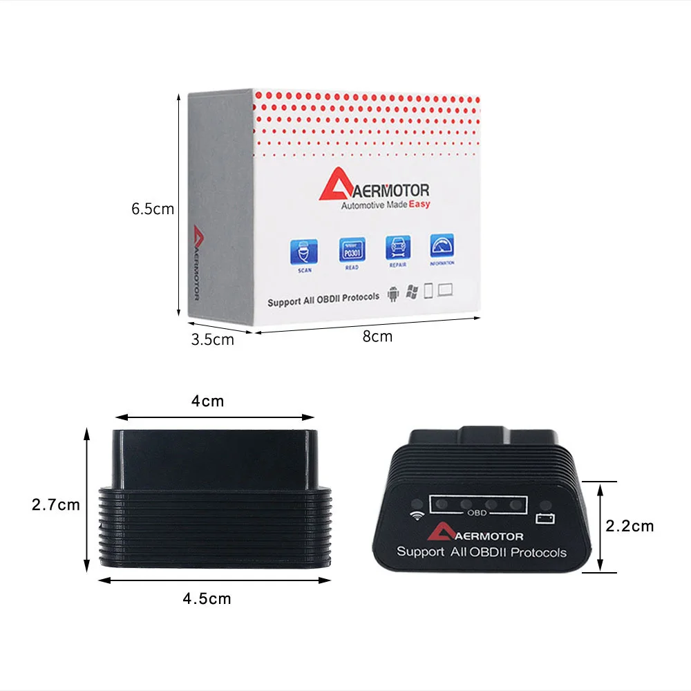 Aermotor Super Mini BT4.0 elm327 V1.5 OBD2/OBDII Автомобильный диагностический инструмент сканер совместимый с Android Крутящий момент автомобильный код сканер