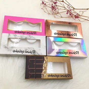 

100pcs/lot Empty Eyelashes Packaging Soft Paper Lash Box Free Simple Custom Private Label