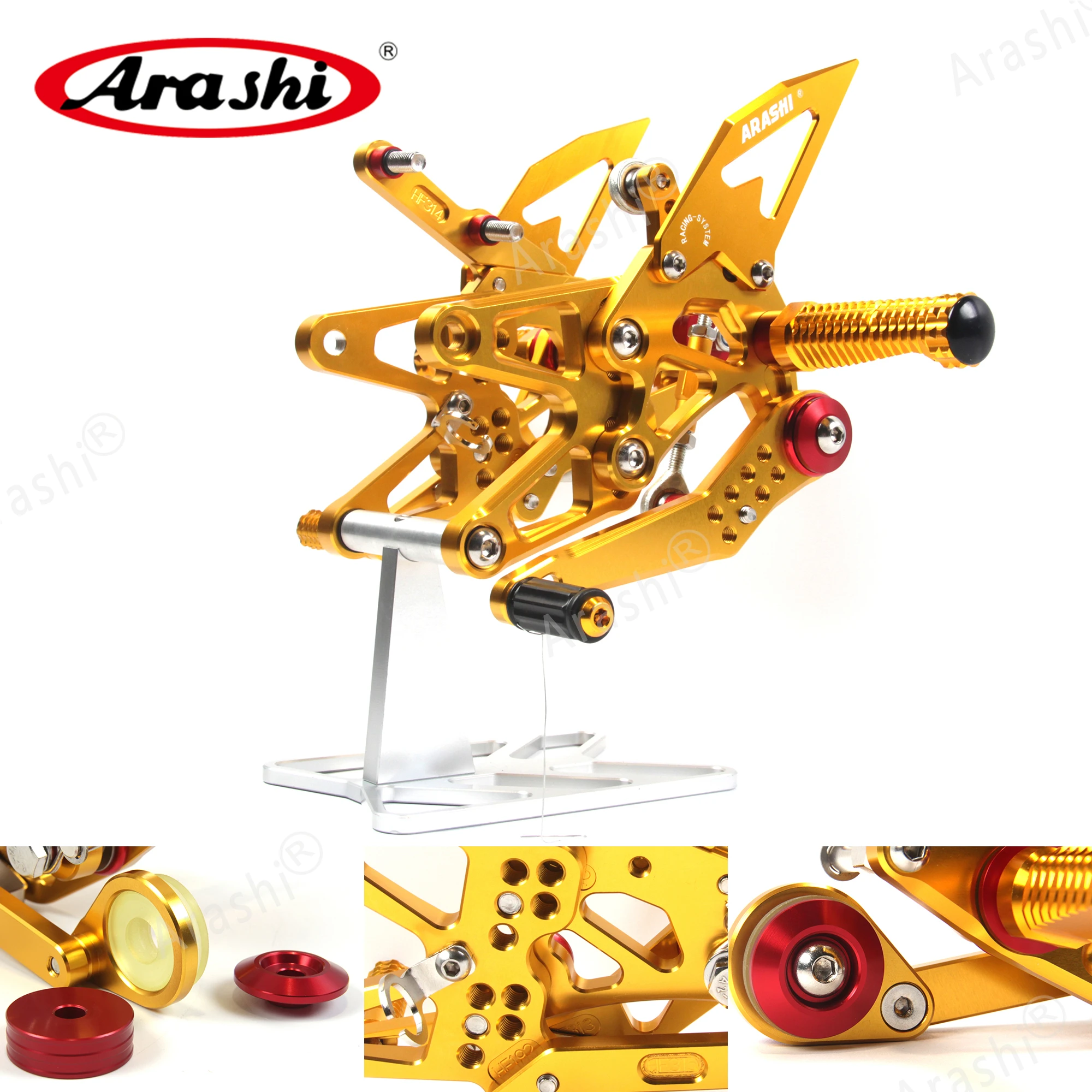 

ARASHI CNC Adjustable Footrests For TRIUMPH DAYTONA 675 675R 2013 - 2018 Foot Pegs Rider Rearset 2014 2015 2016 2017 Aluminum