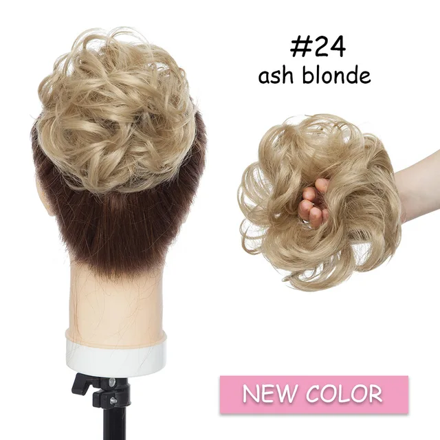 BENEHAIR Messy Hair Bun Scrunchy Curly Hair Chignon Women Chignon Synthetic Hair Extensions Updo Donut Hairpieces Fake Hair 24-1